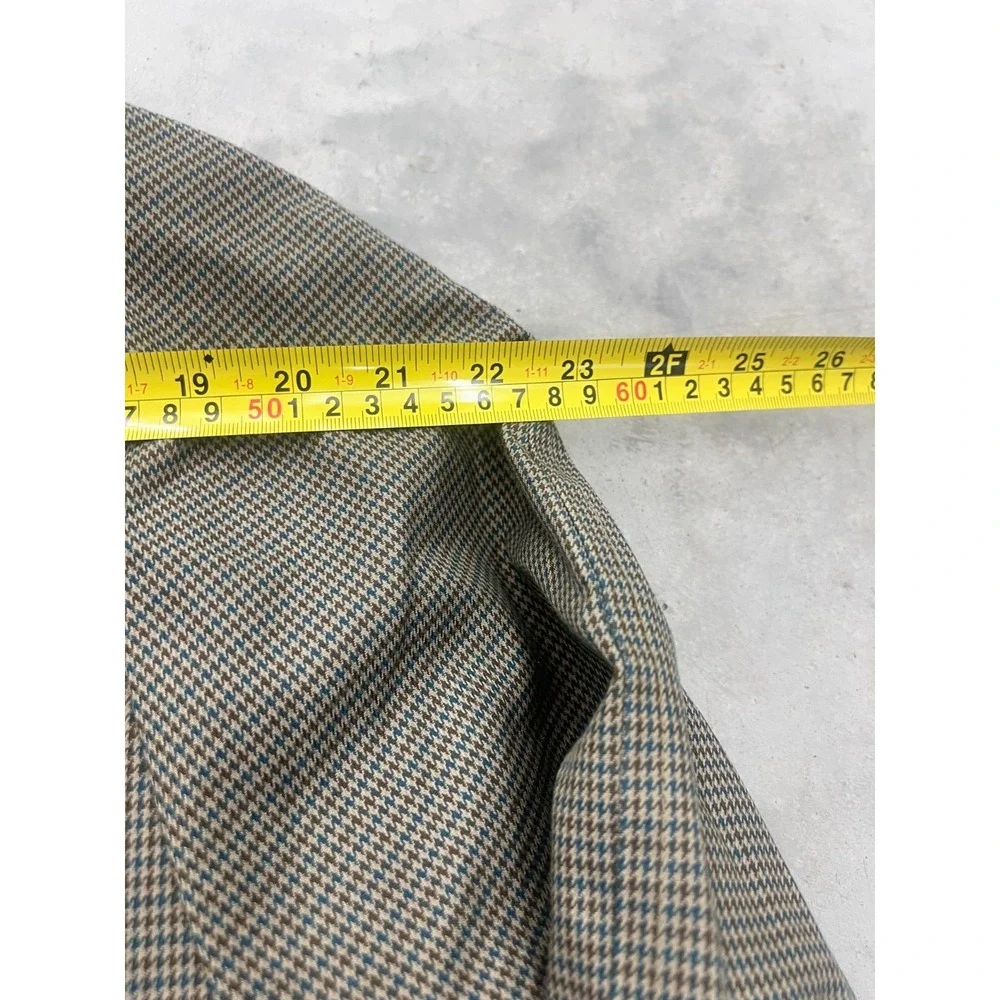 Rainfair Rain Coat Mens 36S Brown Houndstooth Check Button Front Classic Retro - Picture 5 of 6